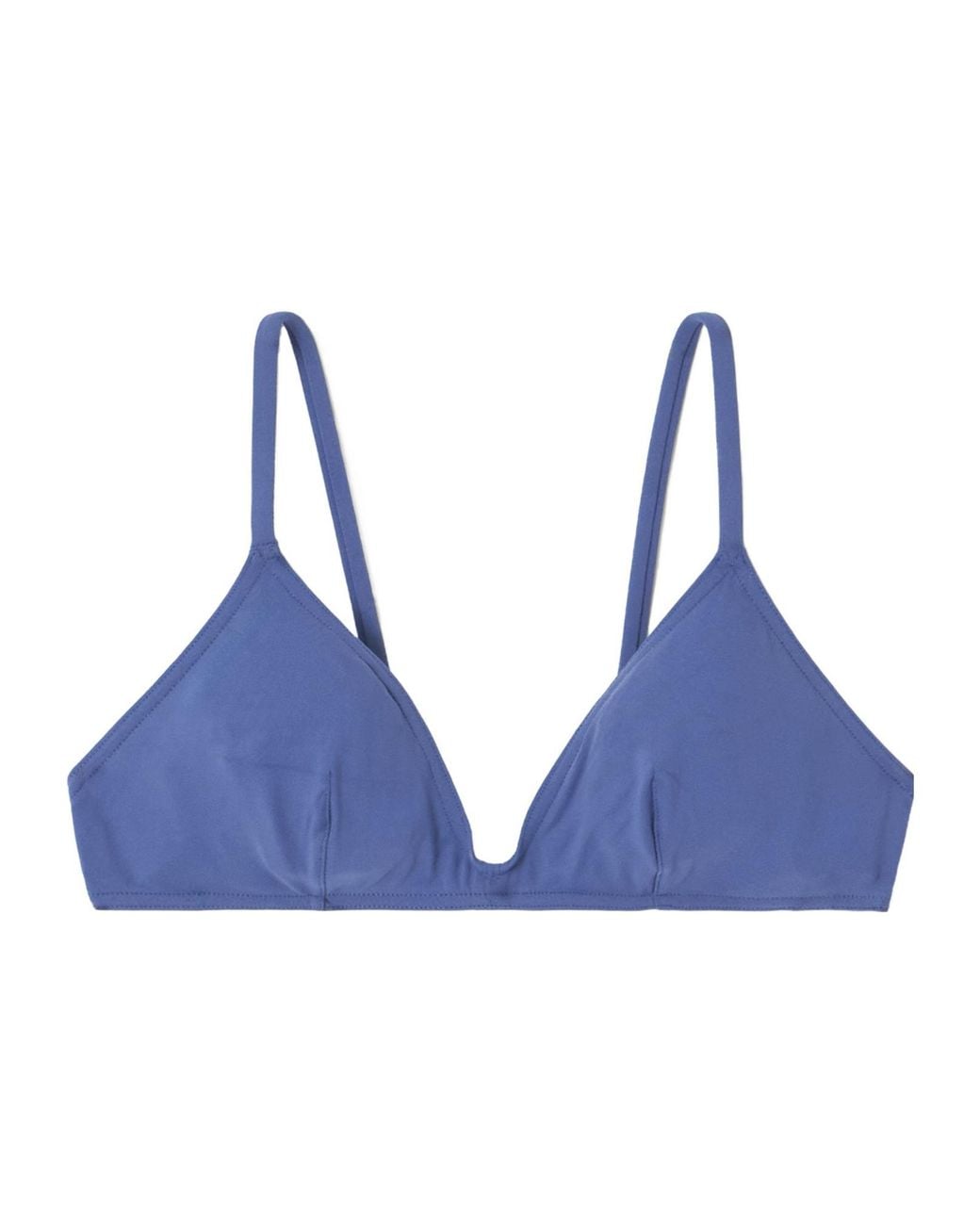 Eres Blue Ancre Tourbillon Embellished Triangle Bikini Top
