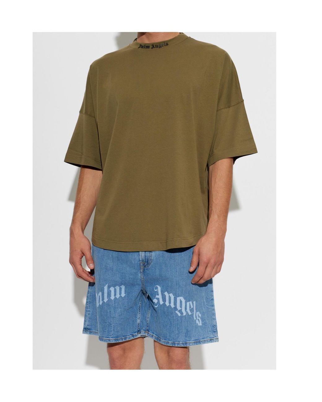 Palm Angels Green Short-Sleeved T-Shirt for men
