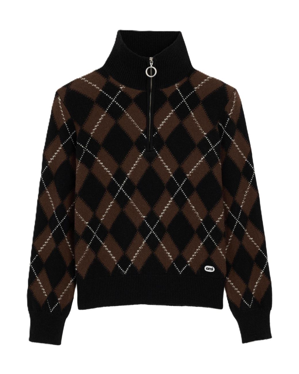 AMI Black Long-Sleeve Knit Top for men