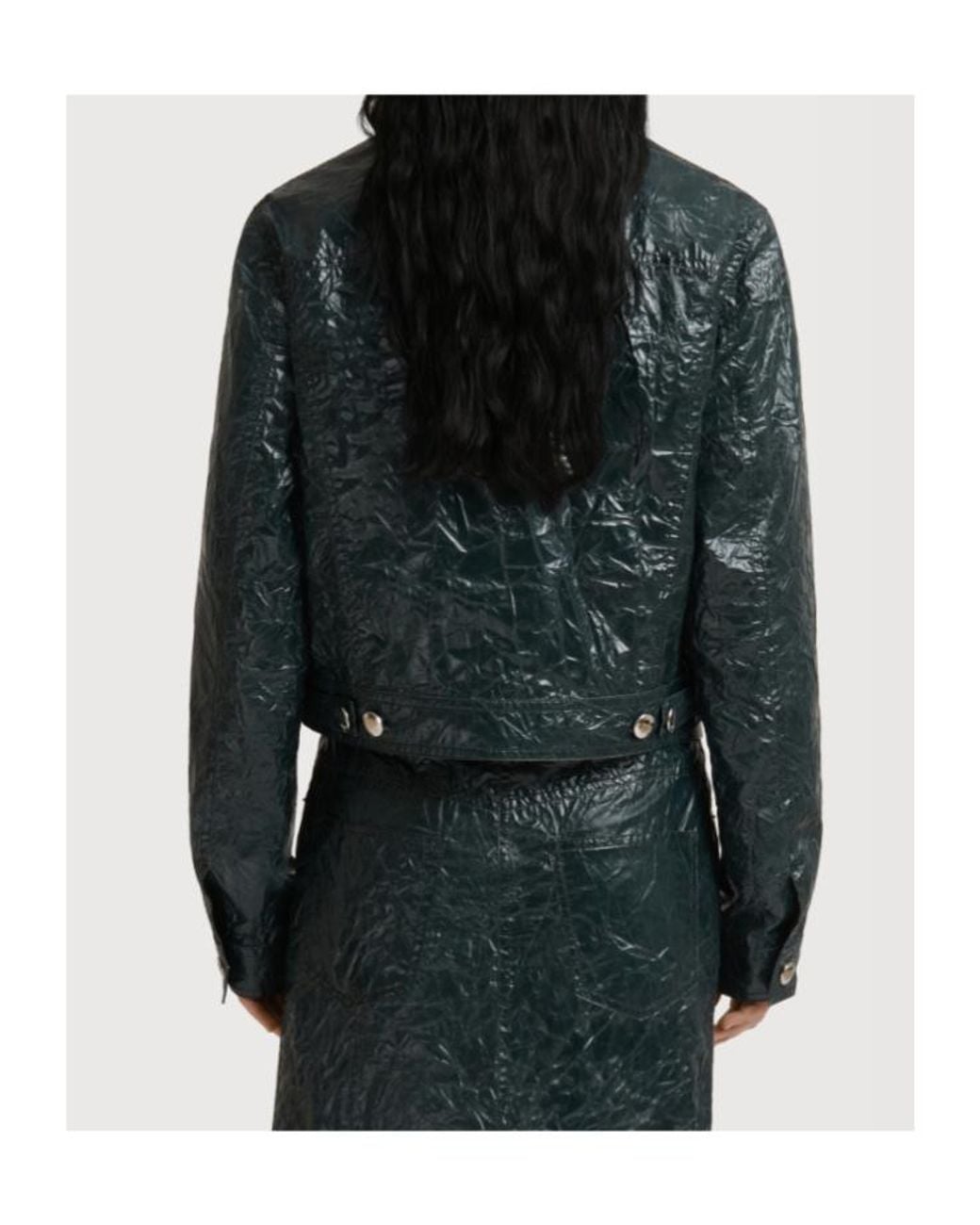 Marni Green Deep Crinkled Taffeta Jacket