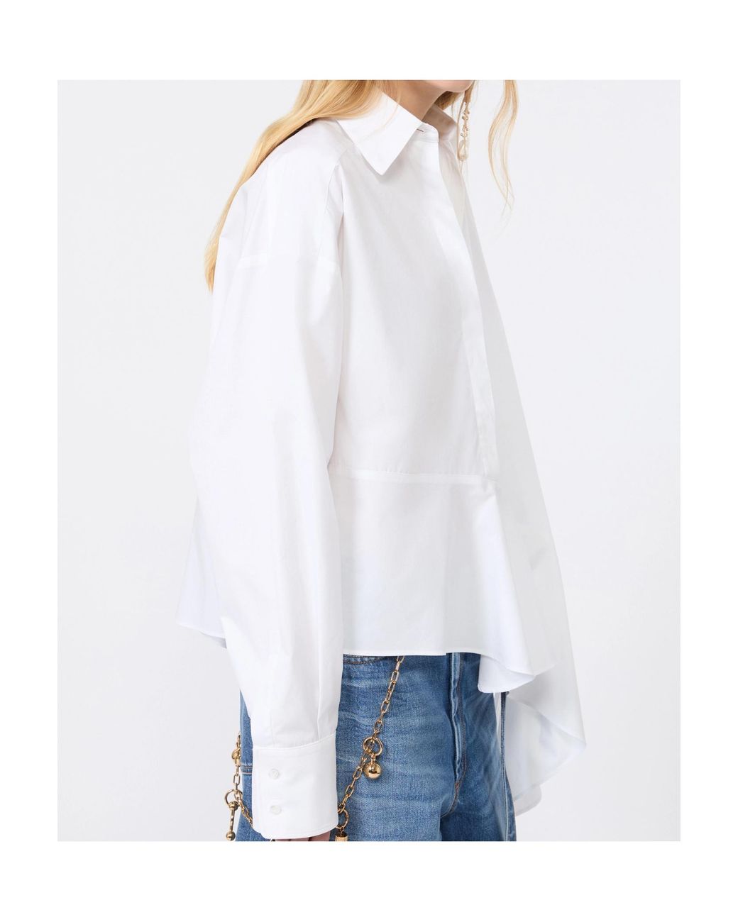 Sportmax White Asymmetric Button-Up Shirt