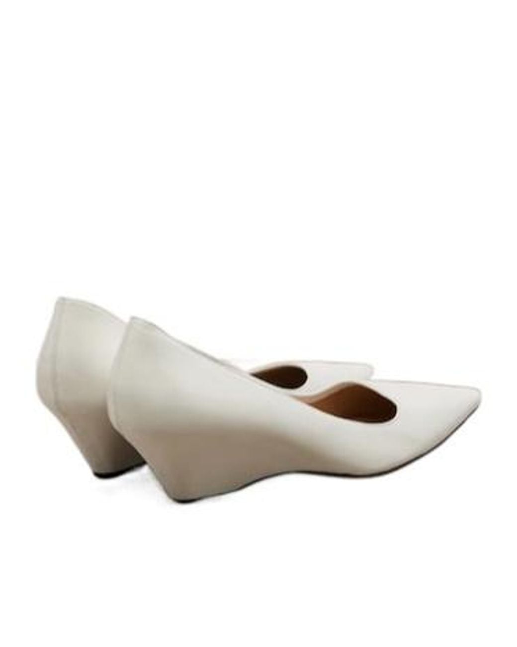 The Row White Liisa Leather Wedges