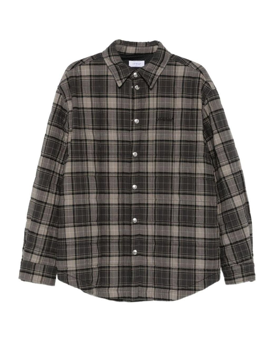 Off-White c/o Virgil Abloh Gray Checked Button-Up Shirt for men