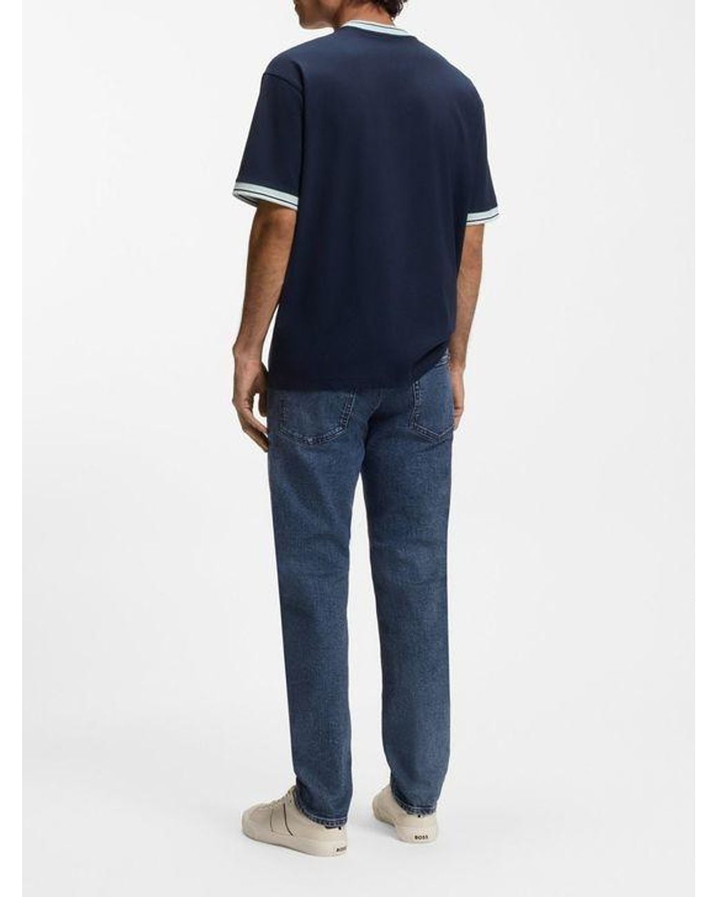 Boss Blue Belt-Loop Jeans for men