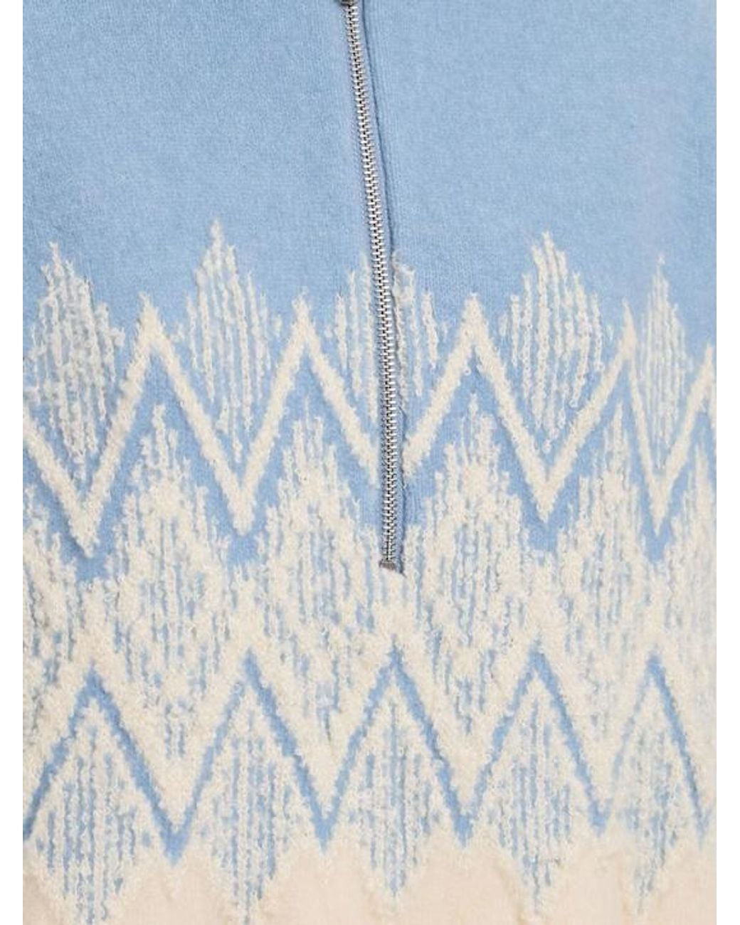 Varley Blue Hedda Fairisle Half-Zip Sweater