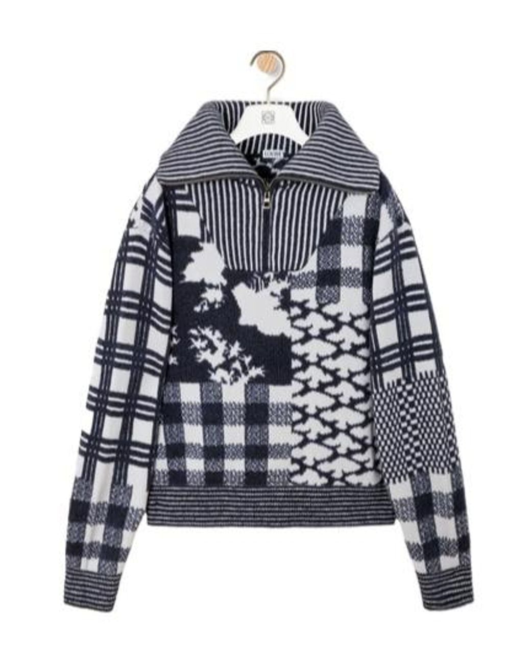 Loewe Blue Cosima Von Bonin Patchwork Knitted Sweater for men