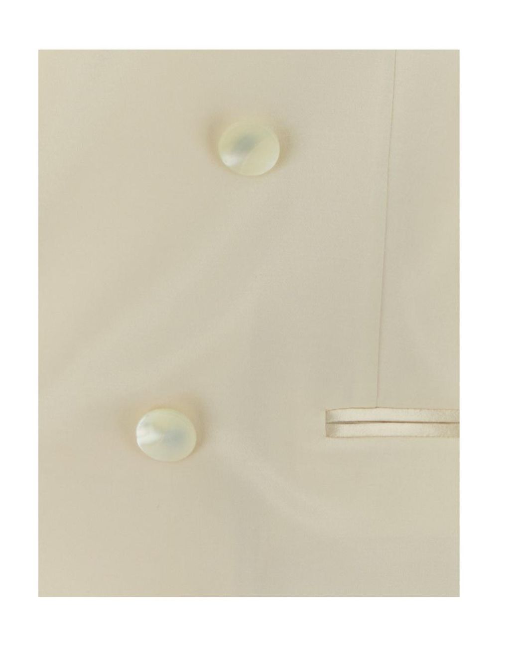 Alberta Ferretti Natural Double Breasted Satin Blazer