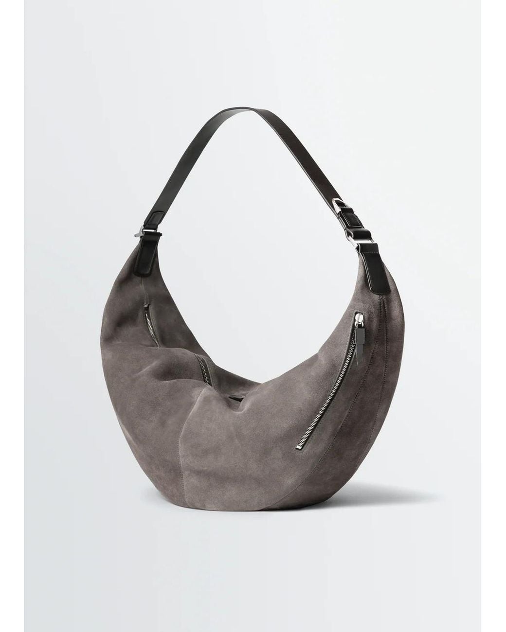 Lemaire Gray Croissant Zipped Shoulder Bag