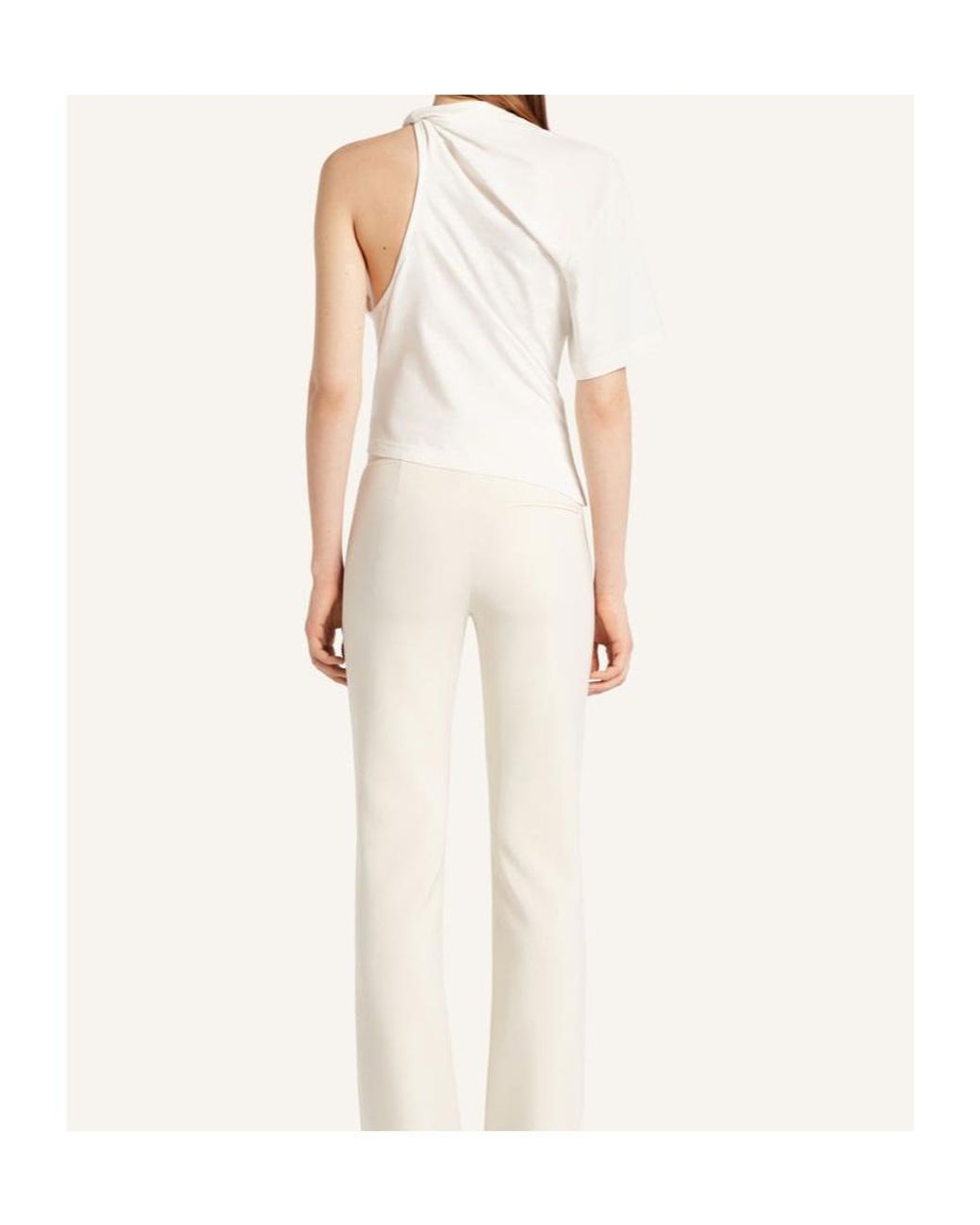 Courreges White Courrèges Twisted Asymmetric T-Shirt