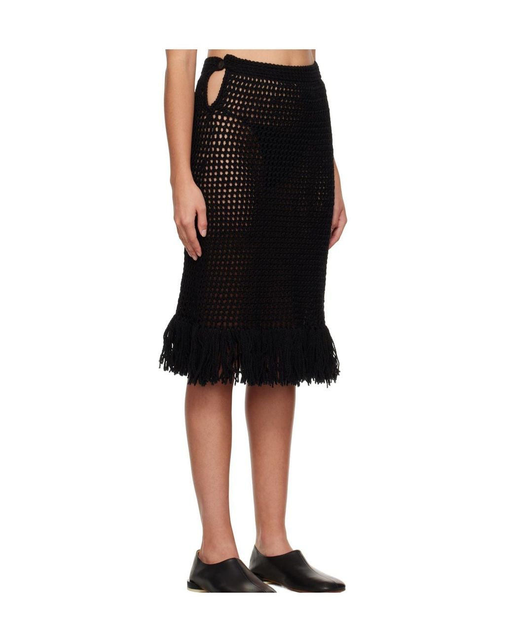 Niccolò Pasqualetti Black Grata Midi Skirt