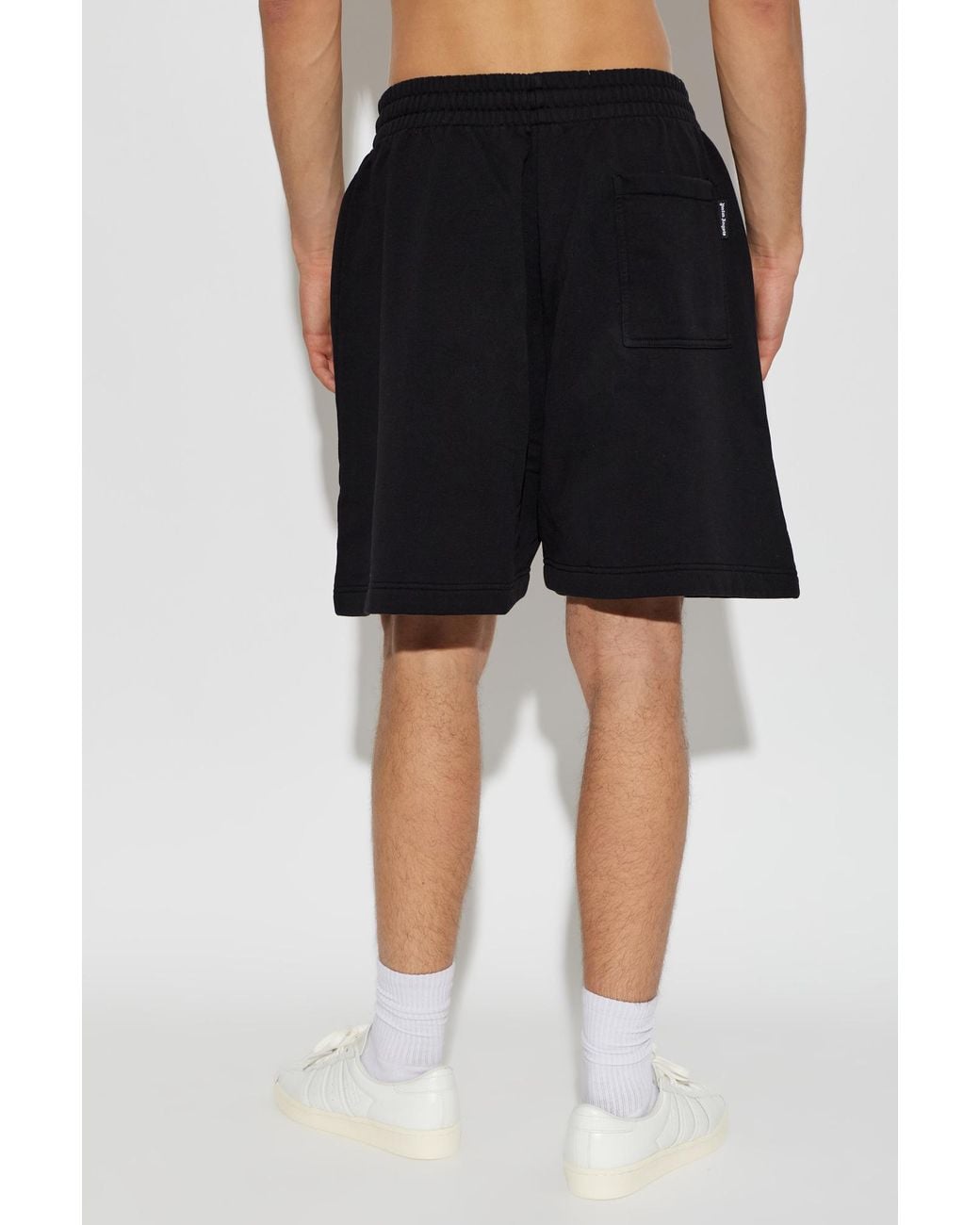 Palm Angels Black Logo Printed Shorts for men