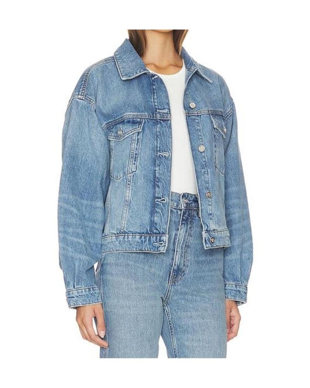 Anine Bing Blue Long-Sleeved Denim Jacket