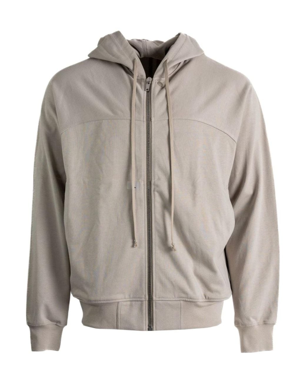 Rick Owens Gray Zipped Windbreaker Hoodie for men