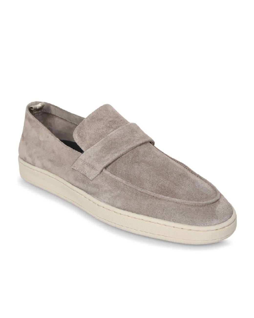 Officine Creative Gray Suede Strap Slip-On Loafers for men