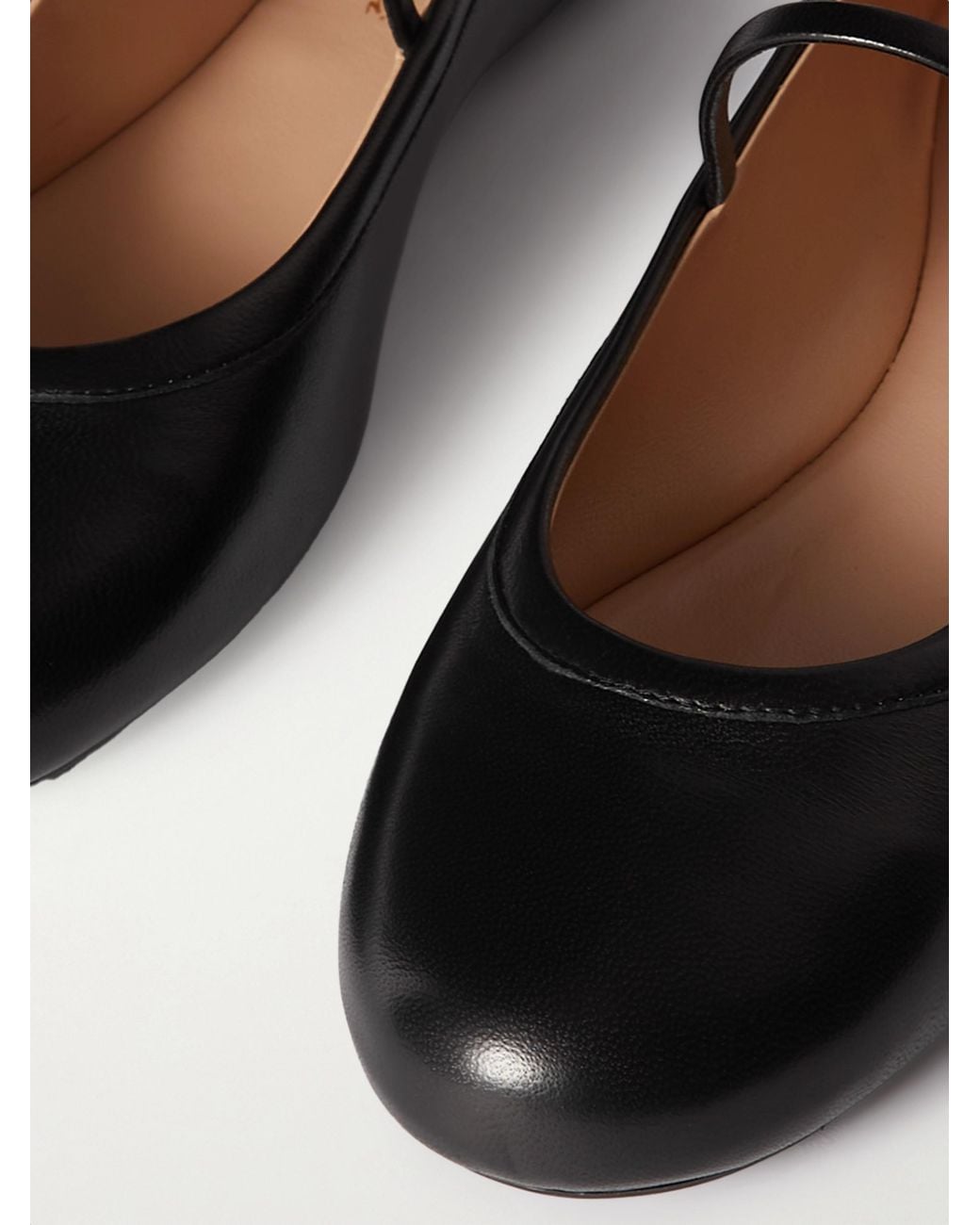 Gianvito Rossi Black Carla Leather Mary Jane Ballet Flats