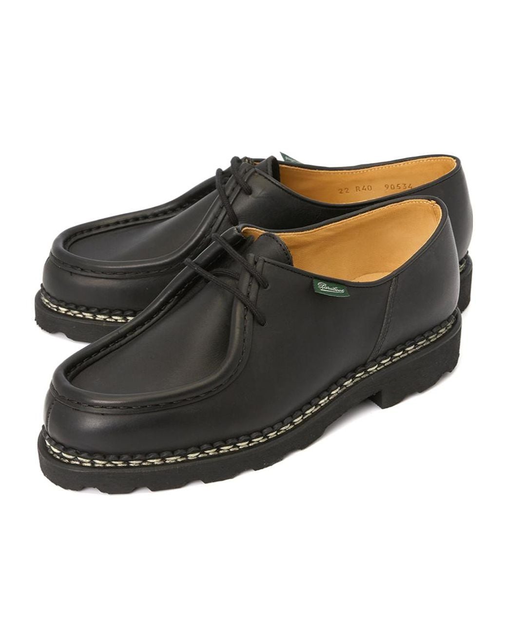 Paraboot Black Michael Lace-Up Derby Shoes for men