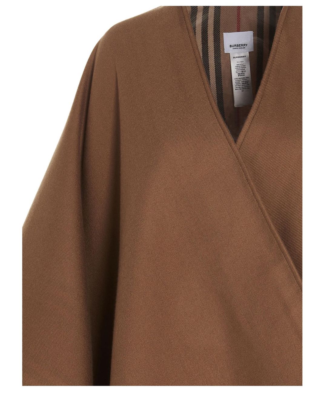 Burberry Brown Icon Stripe Detail Cape