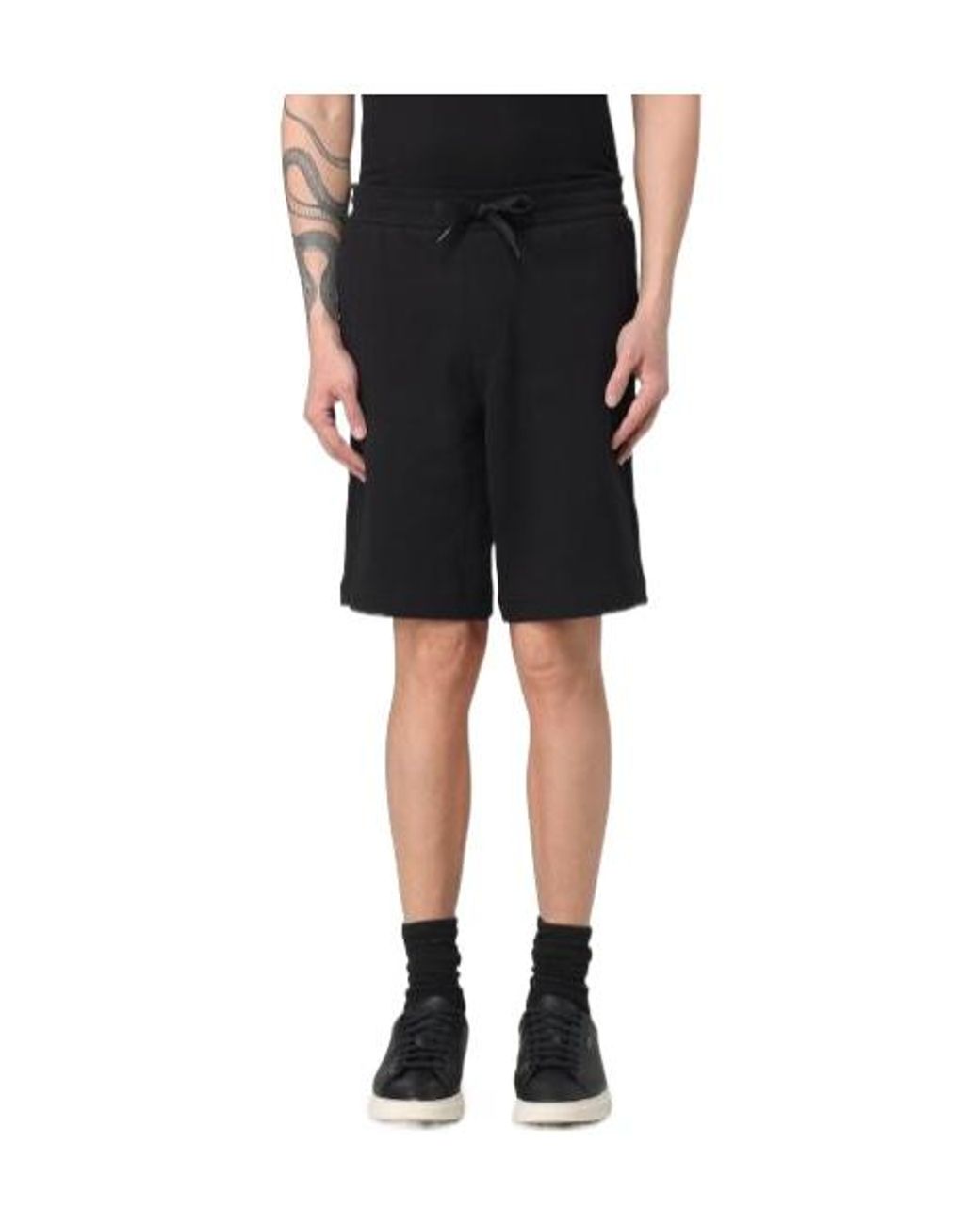 ARMANI EXCHANGE Black Bonded Stretch Bermuda Shorts for men