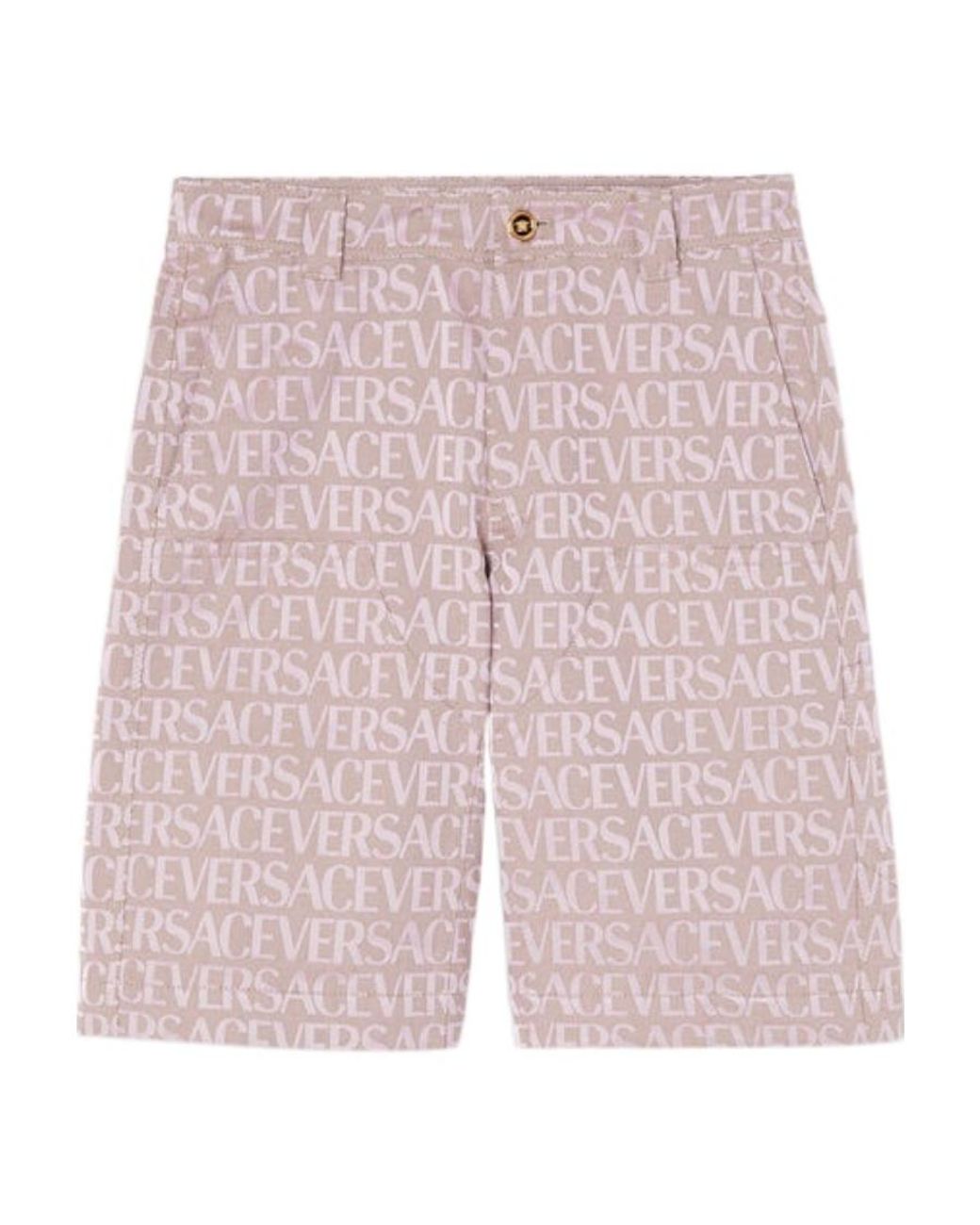 Versace Pink Allover-Jacquard High-Waist Bermuda Shorts for men