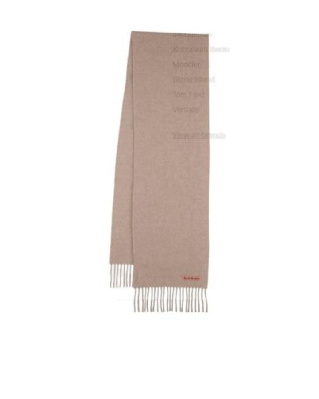 Acne Natural Rectangular Scarf With Fringes