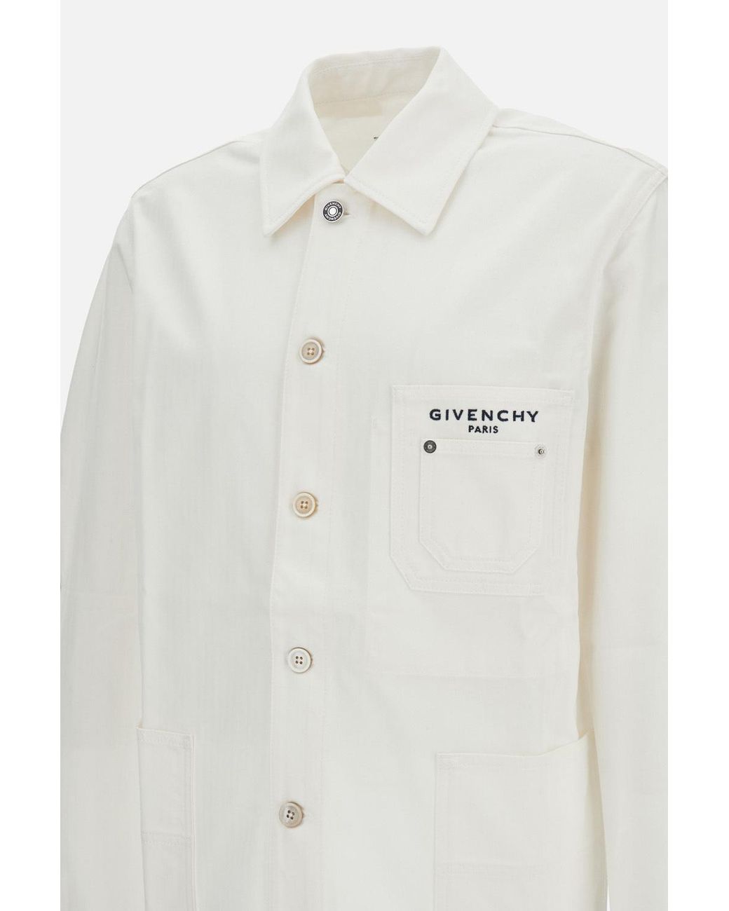 Givenchy White Embroidered Couture Seam Jacket for men