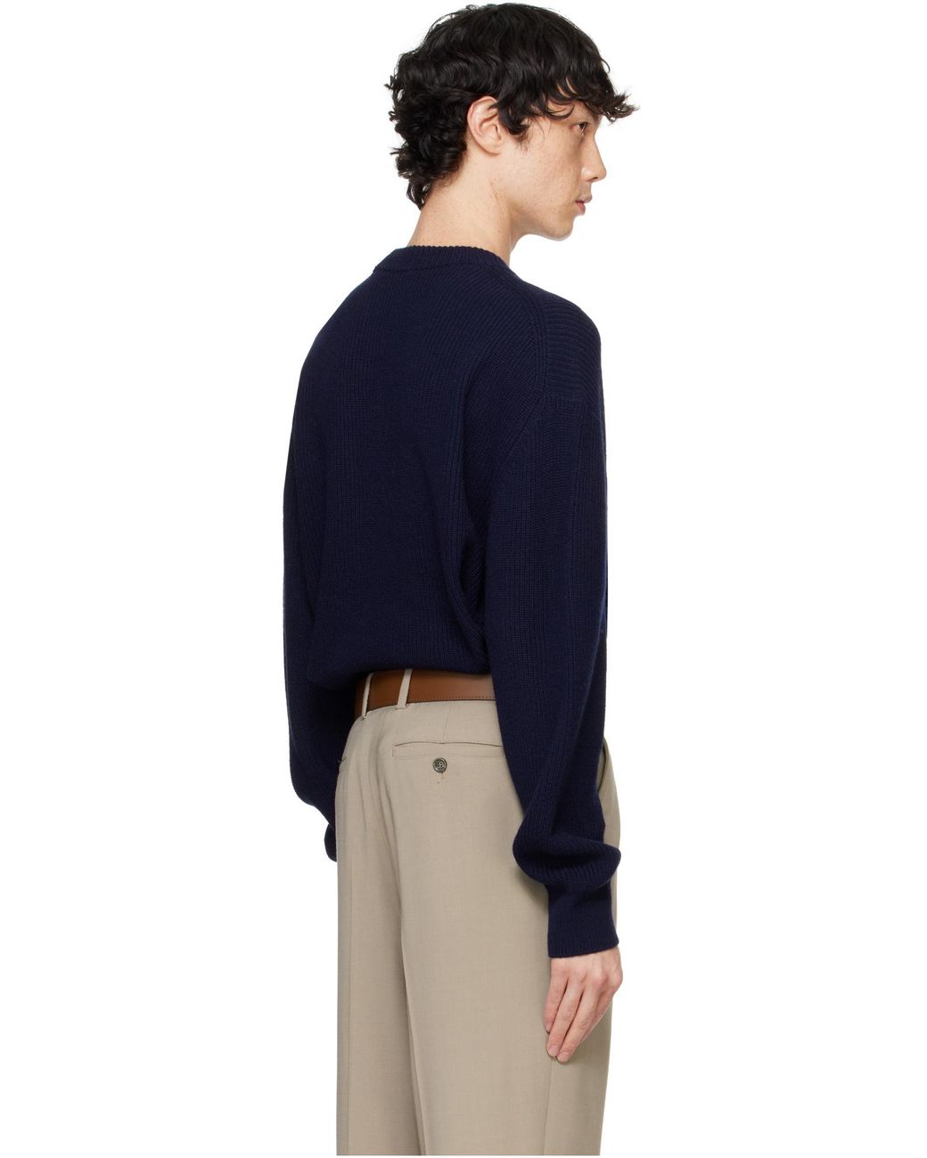 Maison Kitsuné Blue Maison Kitsuné Fox Patch Knitted Jumper for men