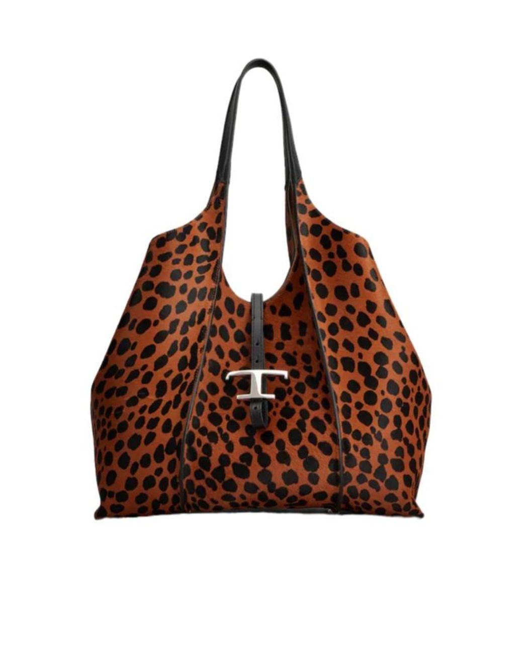Tod's Brown T Timeless Shopping Bag