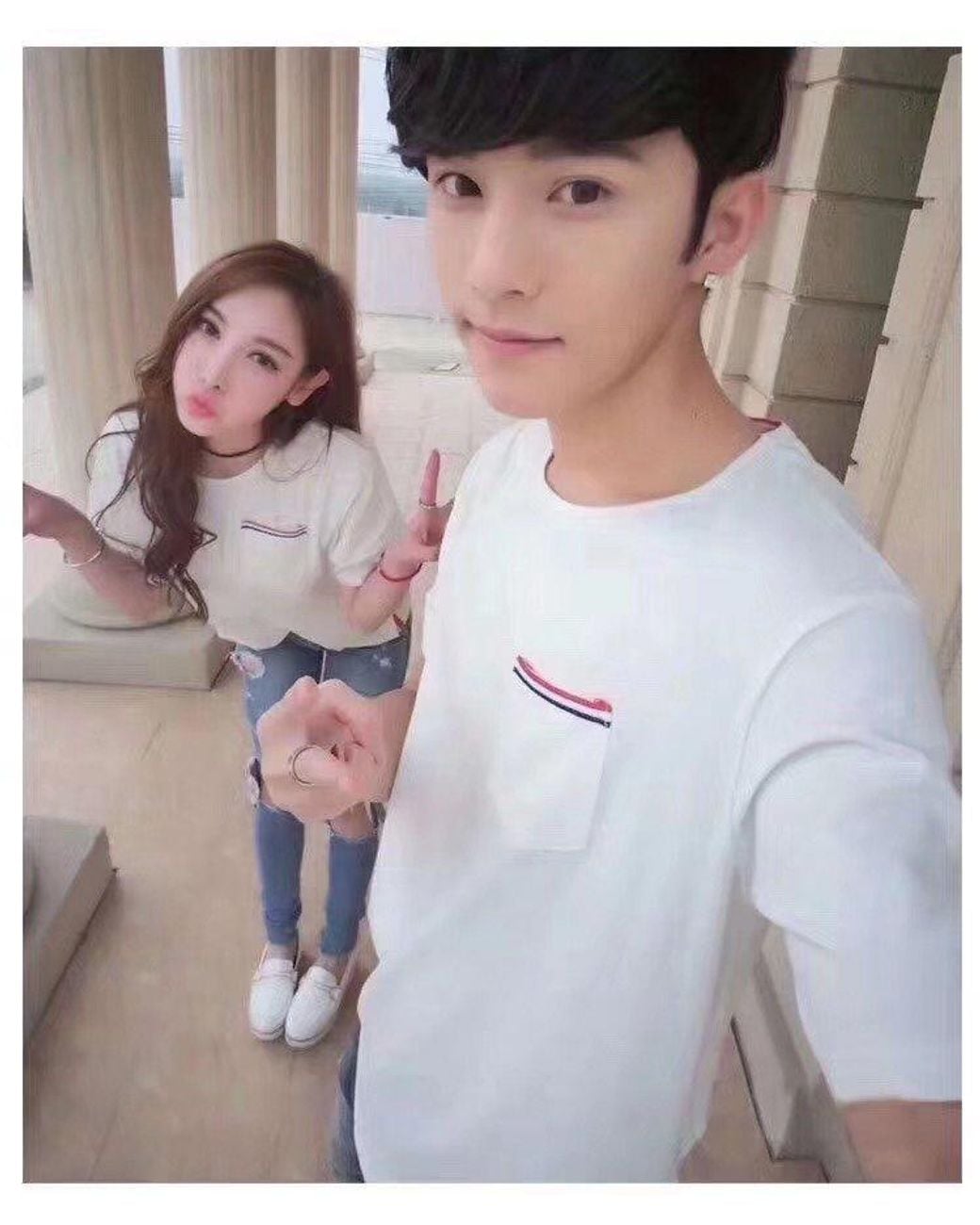 Thom Browne White Striped Trim Pocket T-Shirt for men