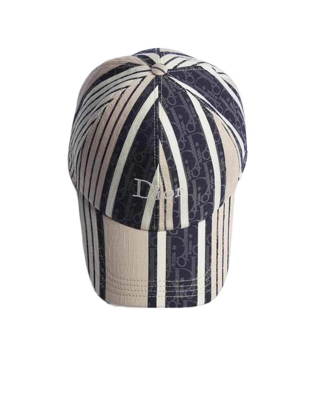 Dior Blue Iviera Oblique Sun Stripes Cap for men