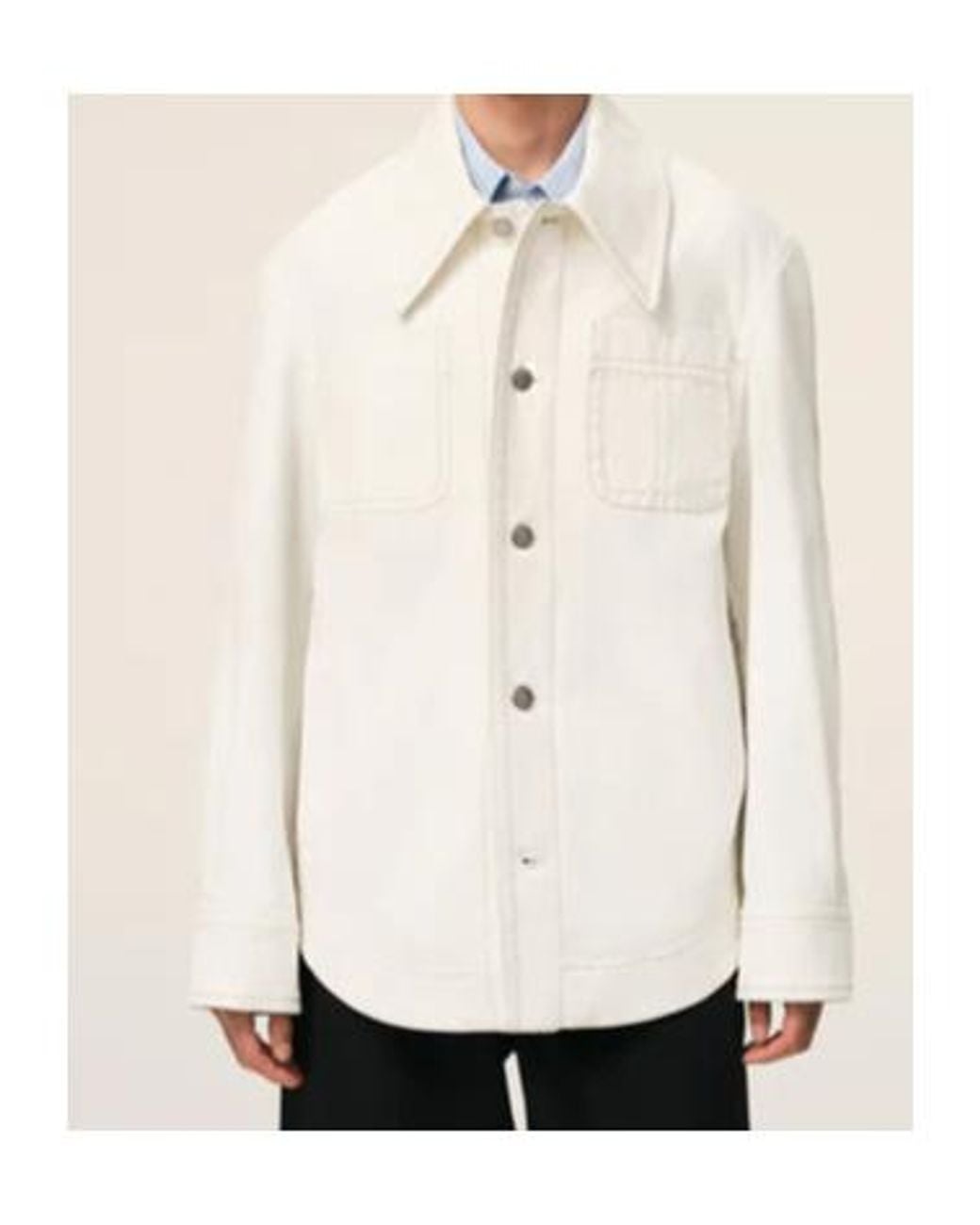 AMI White Ami Worker Buttoned Jacket for men