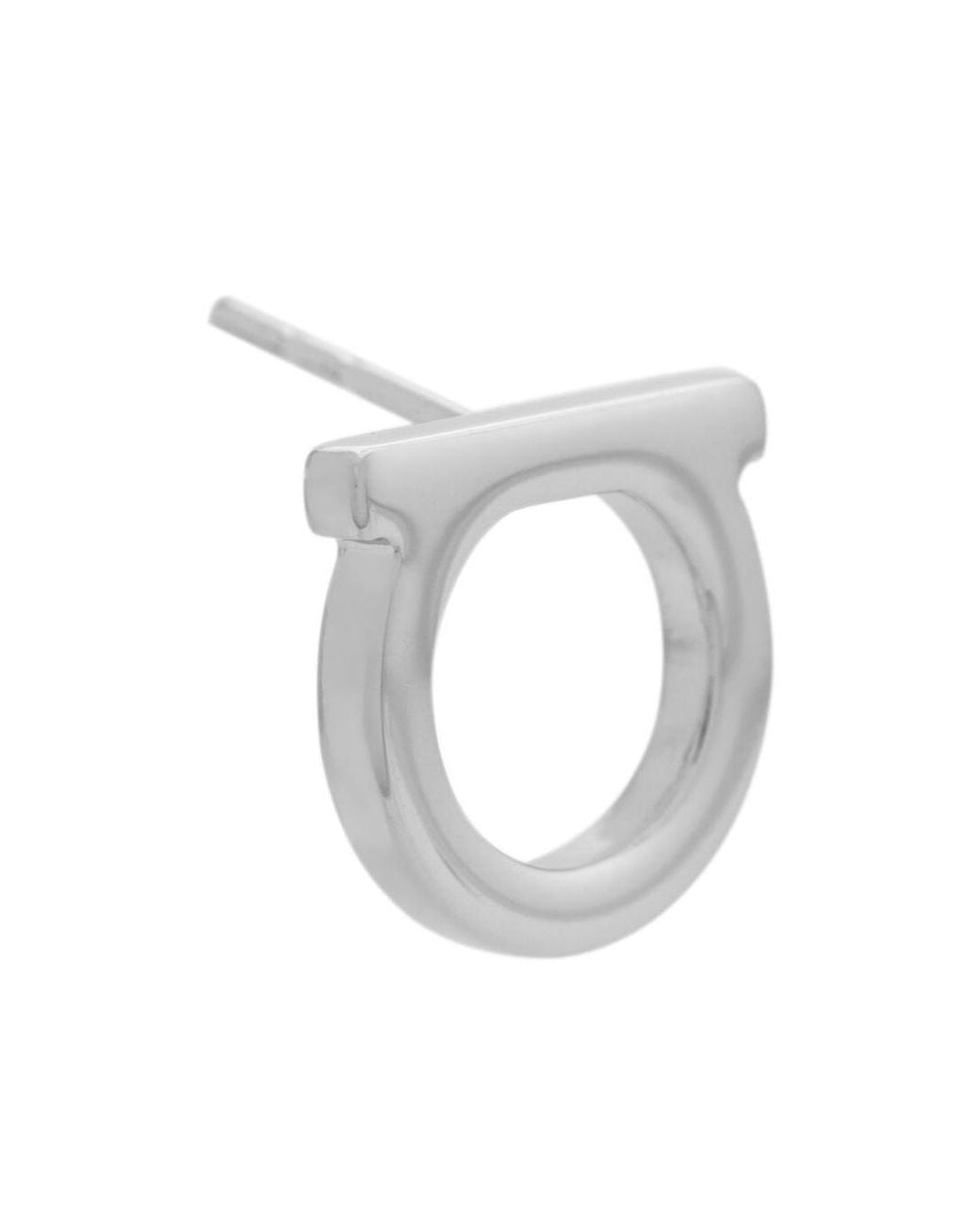 Ferragamo White Gancio Stud Earrings