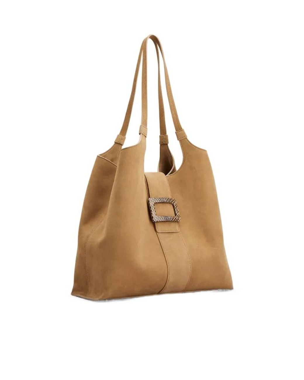 Roger Vivier Natural Belle Vivier Buckle-Detail Shoulder Bag