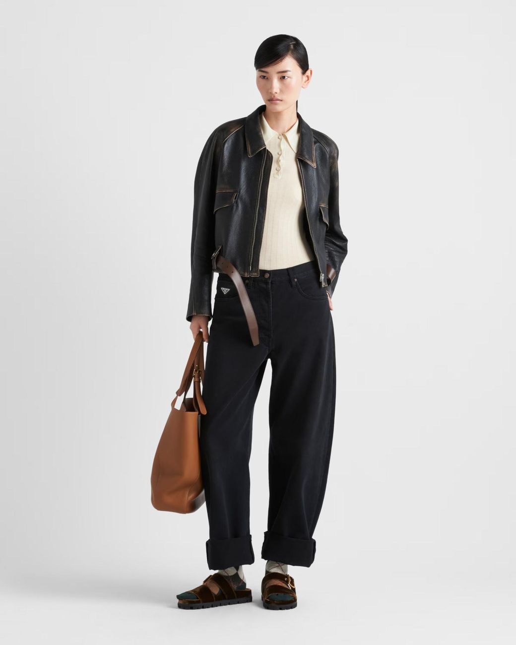 Prada Blue Triangle-Logo Straight Leg Denim Jeans