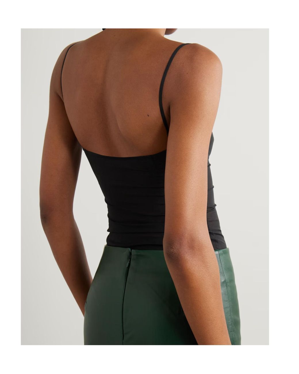 St. Agni Black Stretch Silk Voile Camis