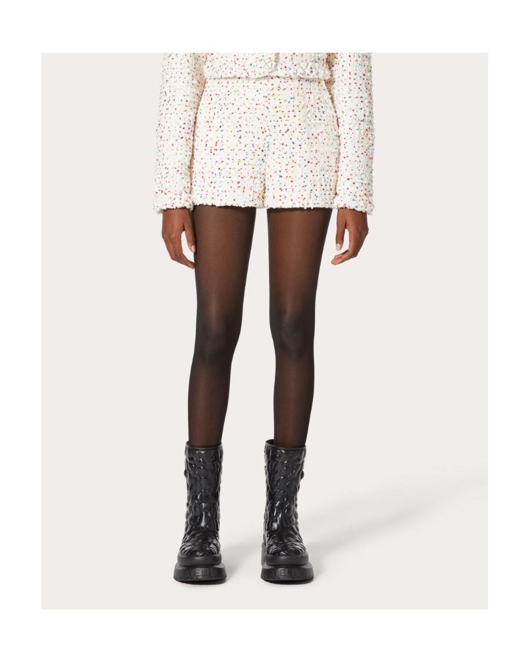 Valentino Natural Tailored High-Waisted Shorts