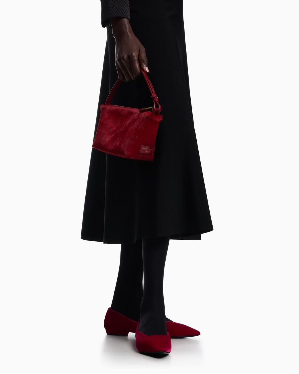 Emporio Armani Black Flared Hem A-Line Skirt