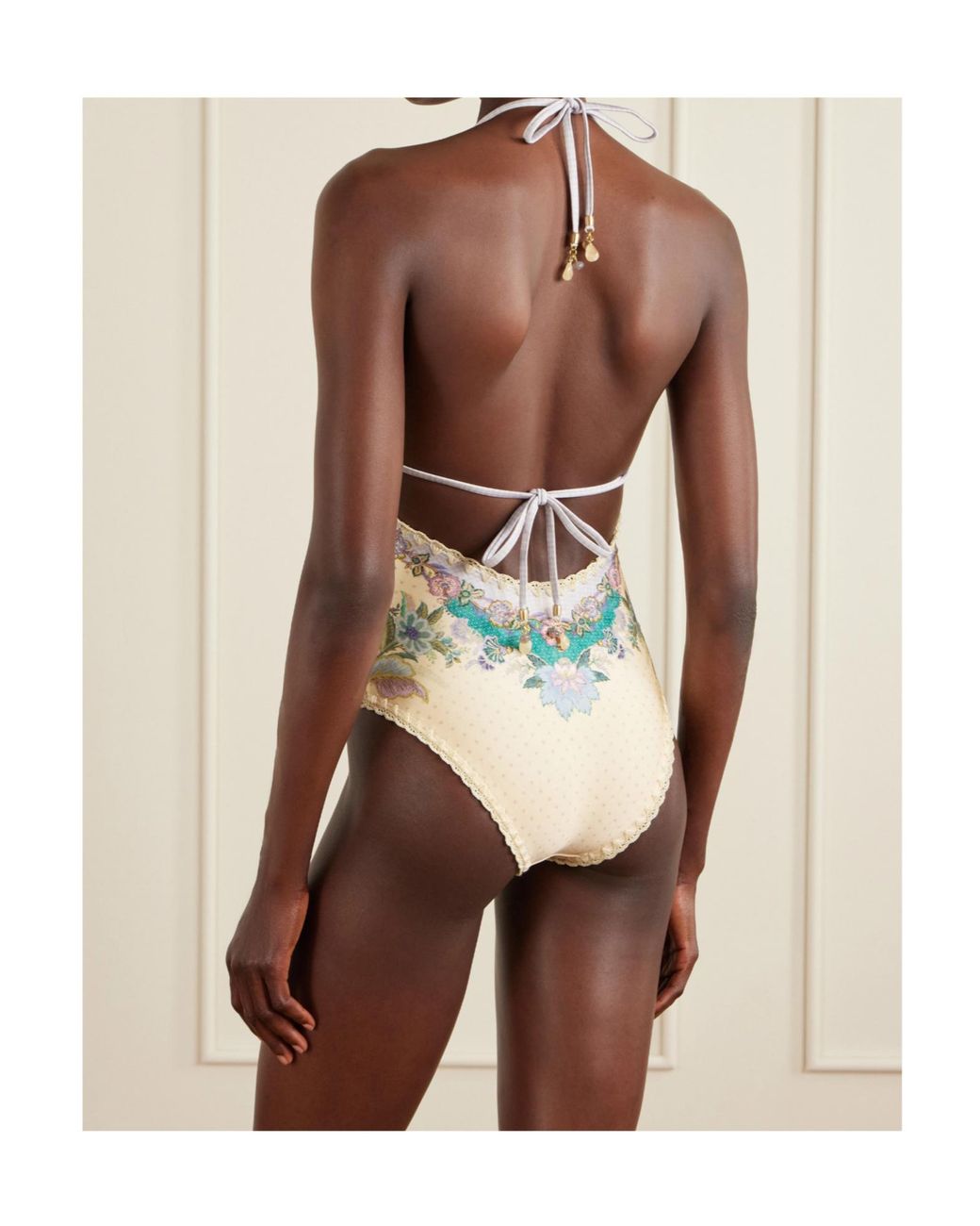 Zimmermann Blue Sea Plunge One-Piece Swimsuit
