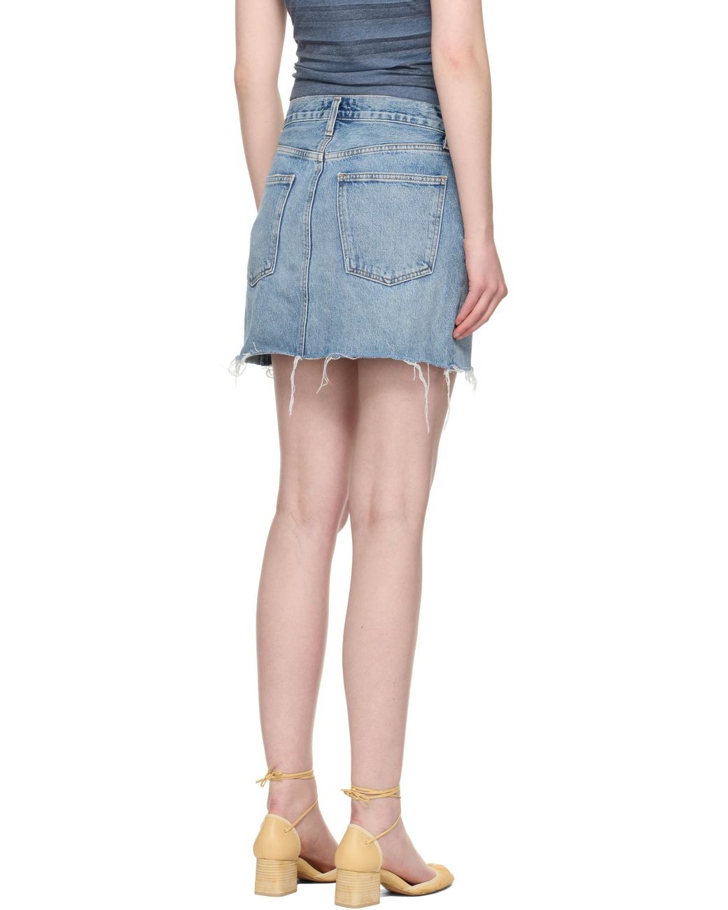 Agolde Blue Denim Skirt With Belt Loops