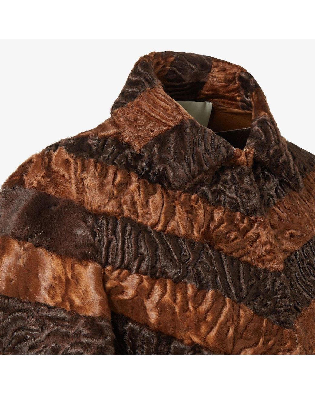 Fendi Brown Chevron Swakara Jacket