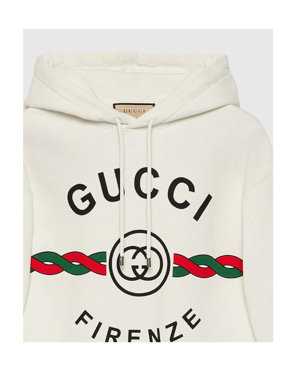Gucci White Firenze 1921 Printed Hoodie for men