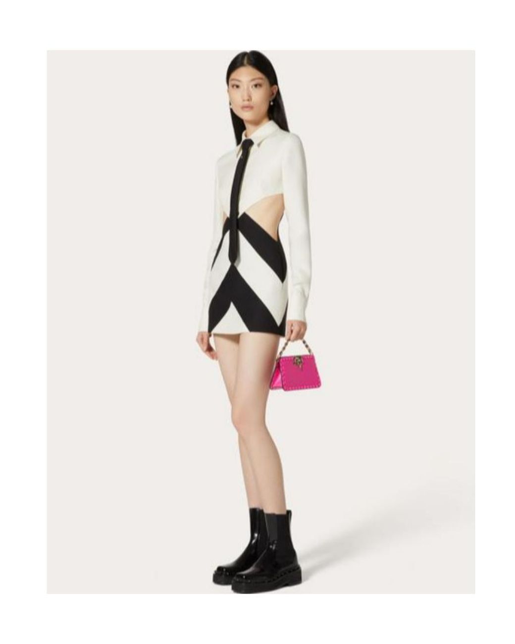 Valentino White Crepe Couture Strhype Cut-Out Mini Dress