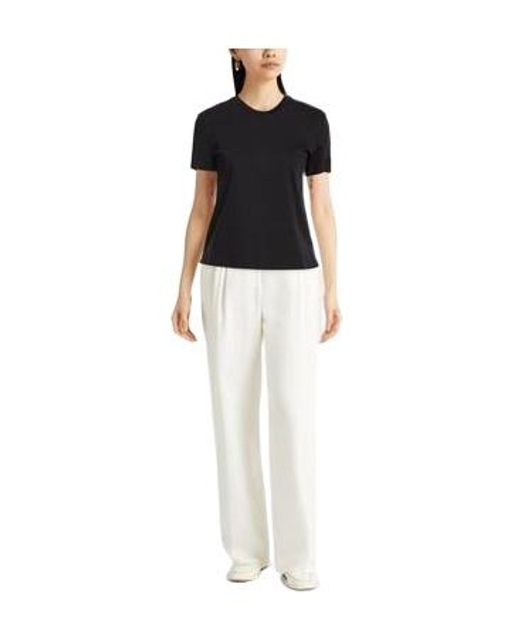 Max Mara Black Solid Color Basic T-Shirt