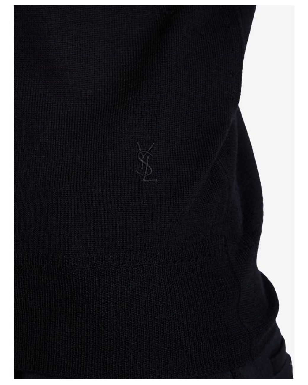 Saint Laurent Black Cassandre Turtleneck Long-Sleeved Jumper