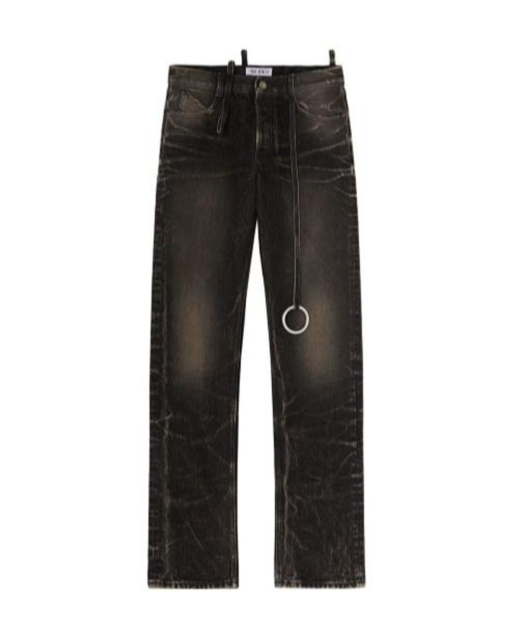 The Attico Black Belt-Loop Jeans