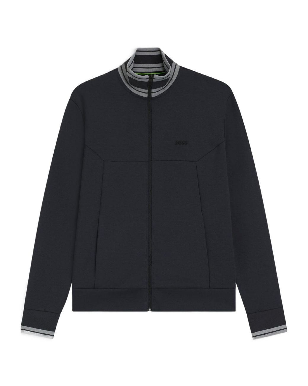 Boss Blue Standcollar Zipup Track Jacket for men