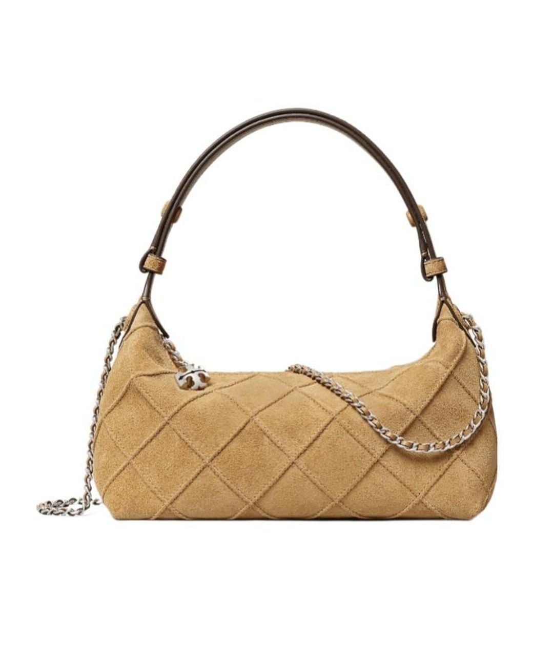Tory Burch Metallic Mini Fleming Quilted Cross Body Bag