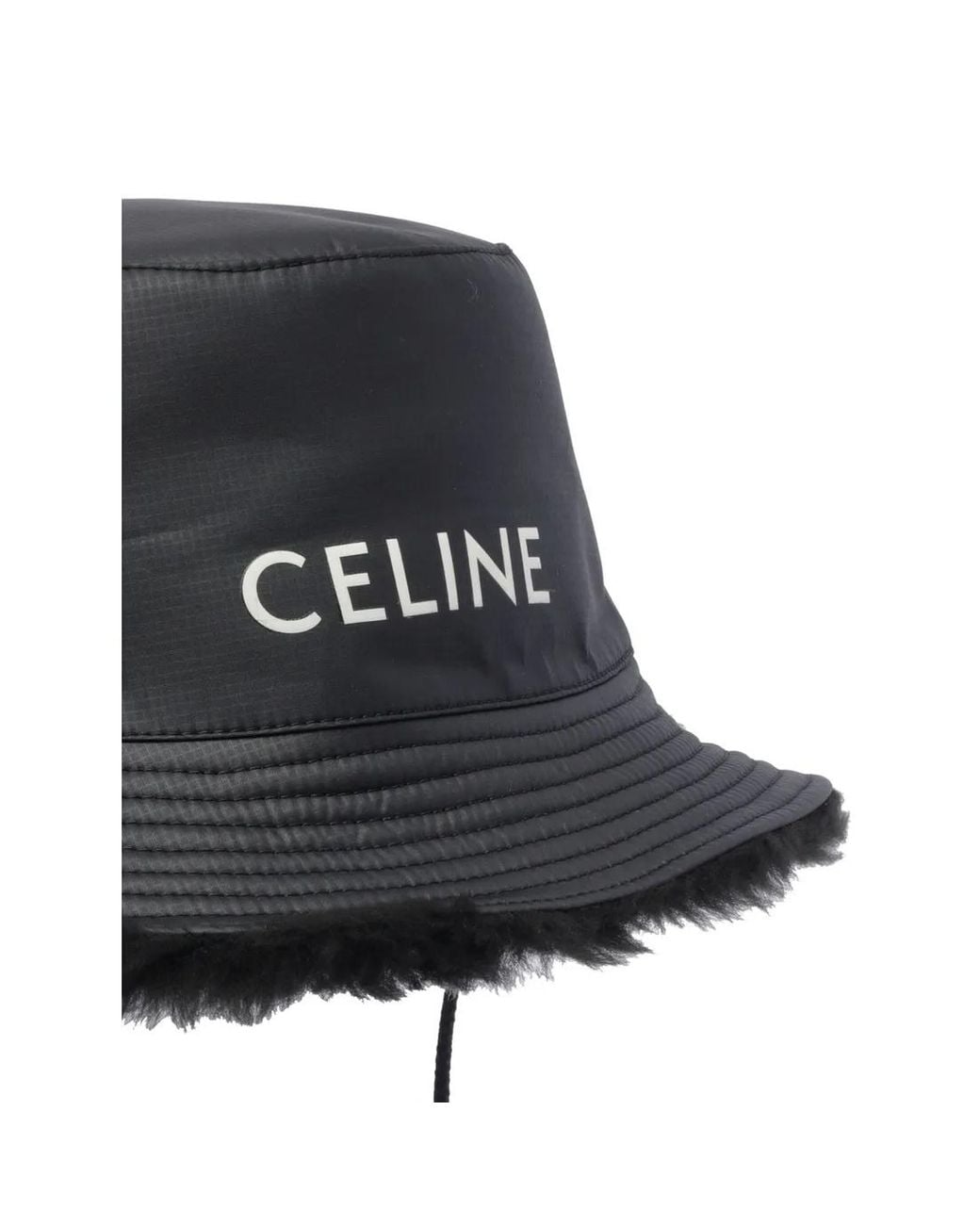 Céline Black Bucket Hat for men