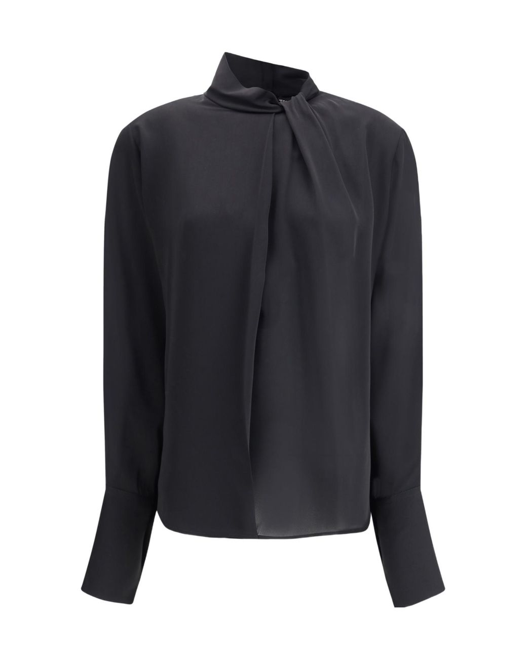 Tom Ford Blue Long Sleeved Satin Blouse
