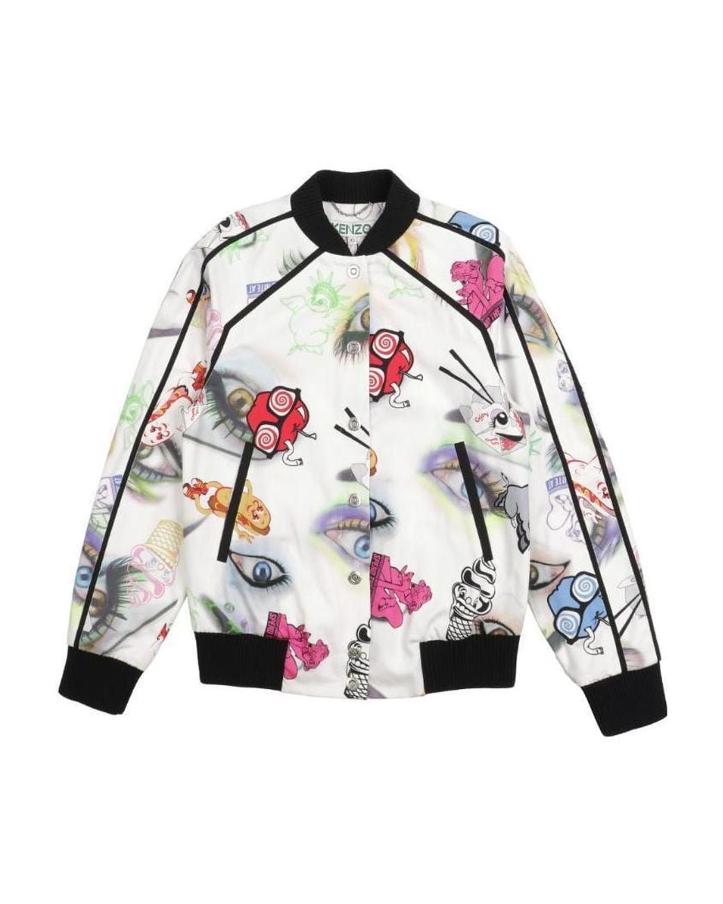 KENZO White Pattern Printed Baseball Jacket