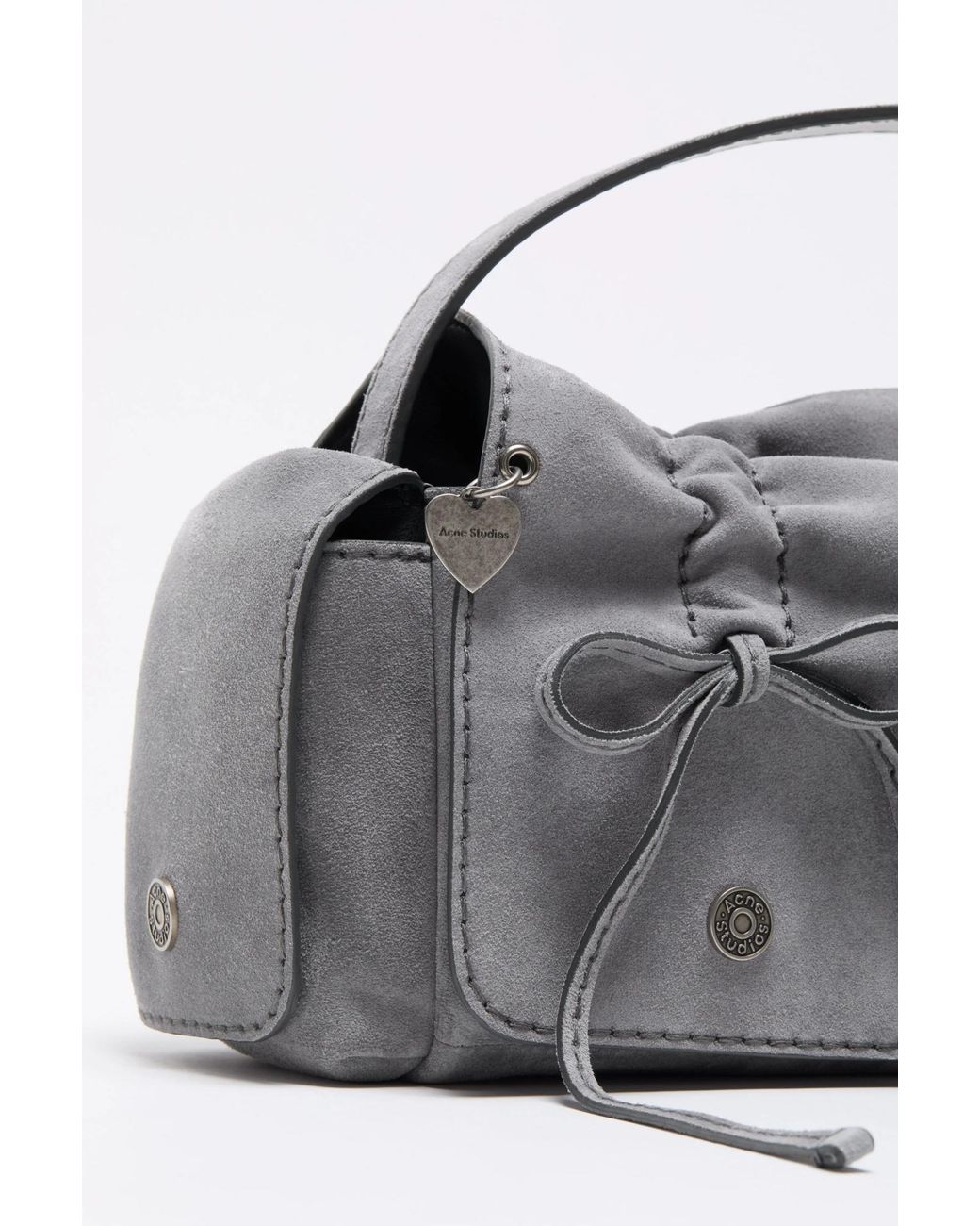 Acne Gray Multipocket Suede Shoulder Bag